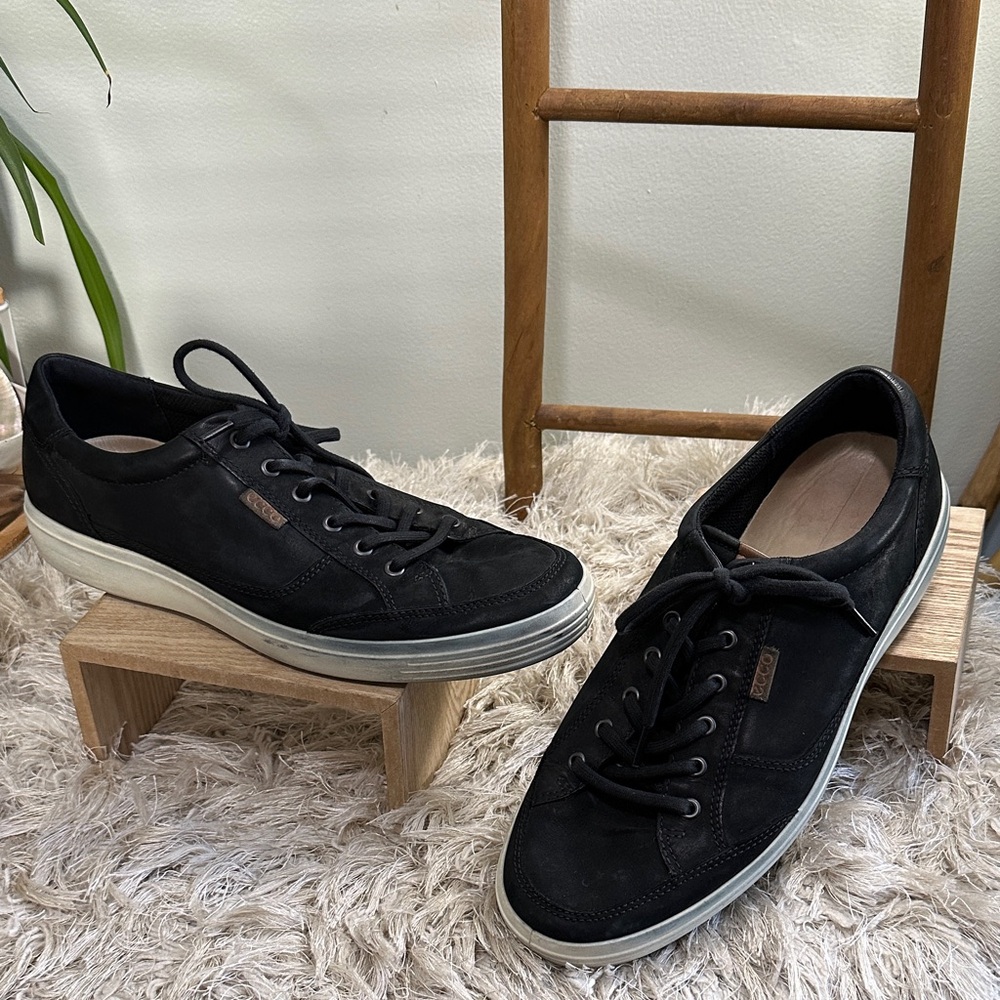 Ecco Mens Black Soft Leather Oxford Sneakers
Size 46 EU‎   US 12/12.5